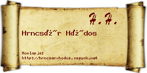 Hrncsár Hódos névjegykártya
